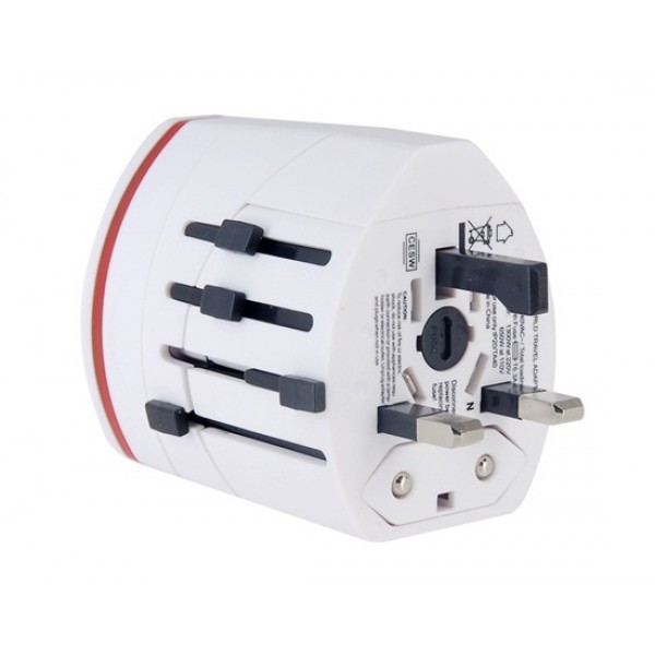 Travel Adapter with Dual USB Interface (White)