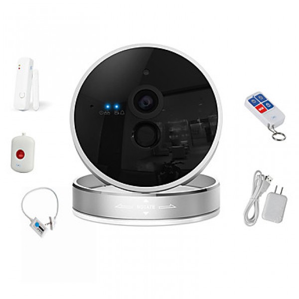 HD Wireless Night Vision IP Camera Alarm Including Tempreature & Humidity Sense, with 3pcs Wireless Alarm Sensors