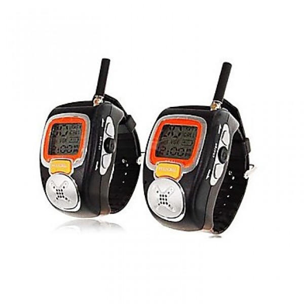 22 Channels Sliver Wrist Watch Style A Pair Walkie Talkie with Big Backlight LCD Screen