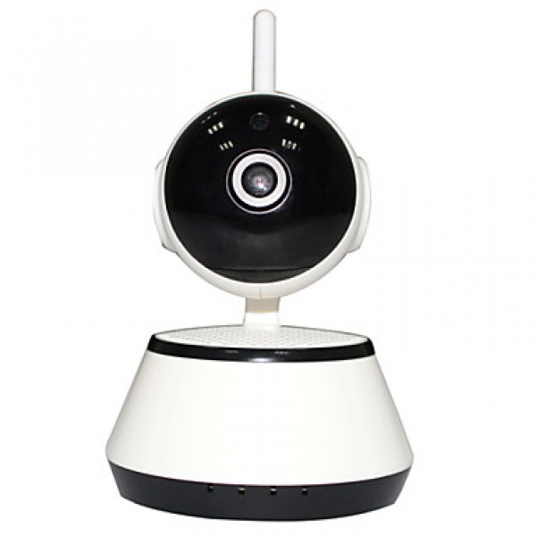 H.264 1.0MP HD 720P IP Camera P2P Pan IR Cut TF Card WiFi Network IP Security System With Wireless Alarm Detector