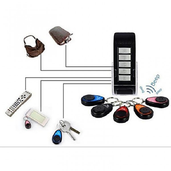 Keychain Electronic Anti-lost 5 in 1 Key Finder Keyfinder 1 Transmitter  5 Receivers  